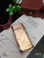 ARW 1:1 Perfect Replica 2019 New Style Cartier Classic Fusion Rose Gold Lighter Cartier Rose Gold Letters Carved Jet Lighter